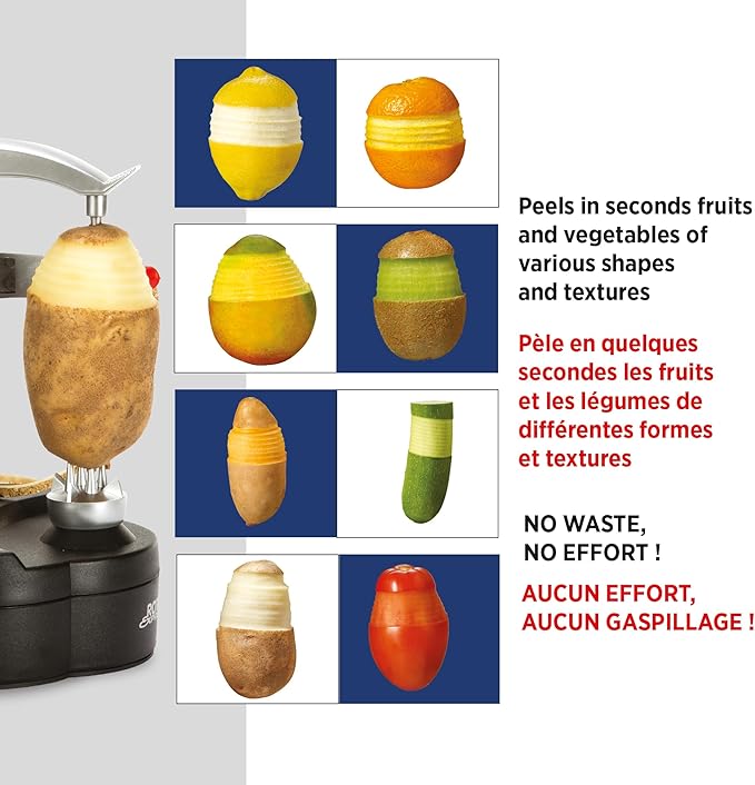 Starfrit Rotato Express Electric Peeler - 2 Spare Blades - Safe & Easy to Use - Effortlessly Peels Vegetables and Fruit - Image 4