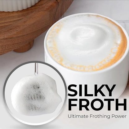 Zulay Kitchen Patented Tornado Triple Whisk Milk Frother with 4 Duracell Batteries – Handheld Foam Maker for Coffee, Lattes, Matcha & Hot Chocolate – Rich, Creamy Froth in Seconds - Lavender - Image 3
