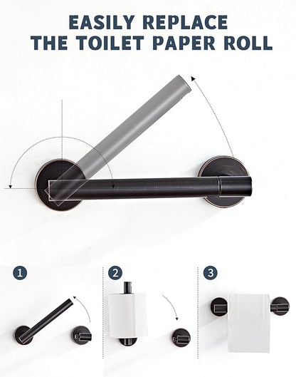 RARXTR Bronze Toilet Paper Holder SUS304 Stainless Steel Double Post Pivoting Toilet Paper Roll Holder Wall Mounted Toilet Tissue Holder for Commercial Bathroom RV Oil Rubbed Bronze