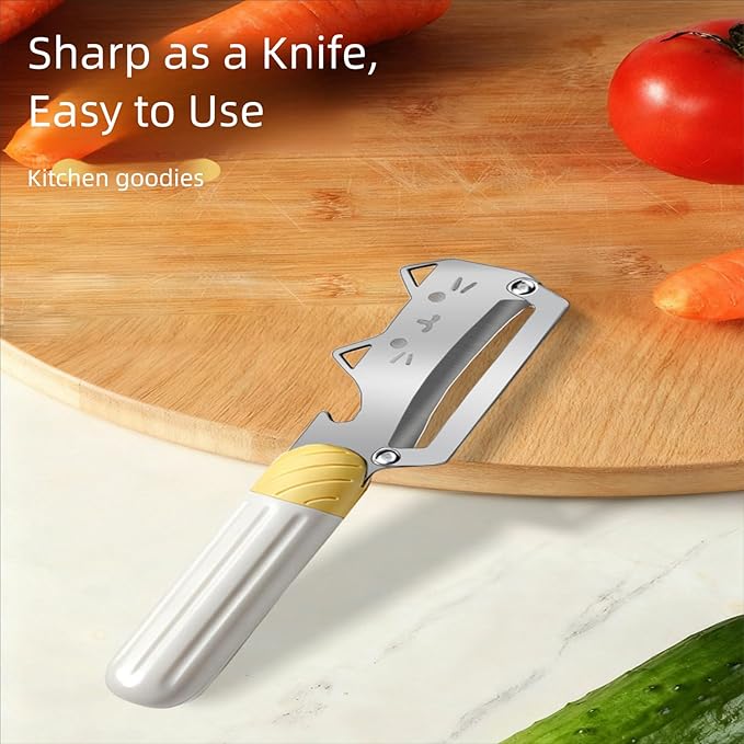 Multifunctional Vegetable Peeler with Stainless Steel Blade and Bottle Opener - Ideal for Veggie Potato Carrot and Apple Peeling - Image 5