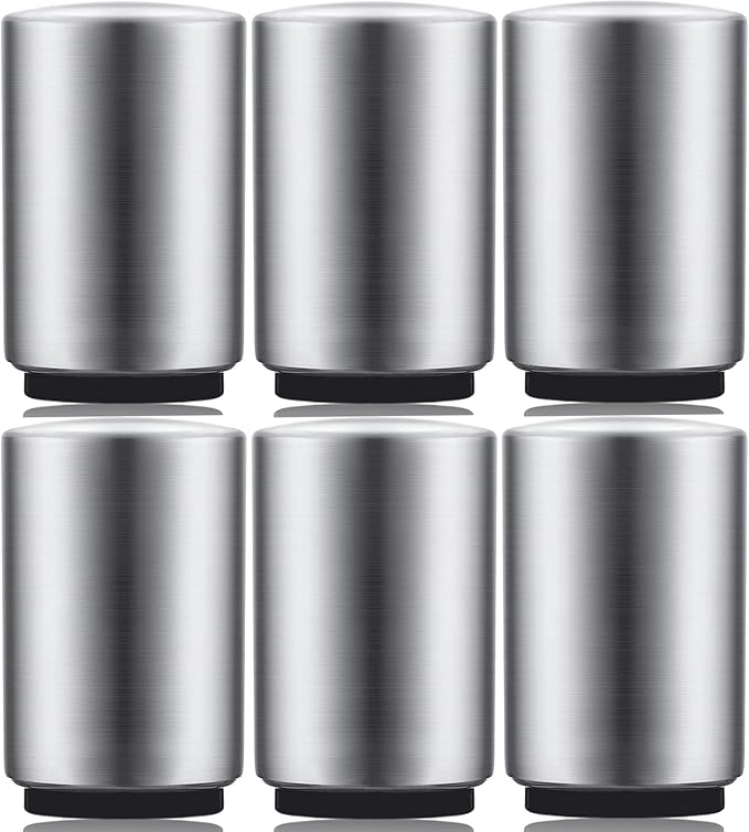 6 Pack Premium Beer Bottle Opener (Silver), Automatic Bottle Openers, Stainless Steel Push Down Beer Opener, No Damage to Bottle Cap, Portable Pop the Top Bottle Opener for Home Bars Camping Party by Swaytail
