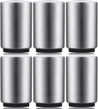 6 Pack Premium Beer Bottle Opener (Silver), Automatic Bottle Openers, Stainless Steel Push Down Beer Opener, No Damage to Bottle Cap, Portable Pop the Top Bottle Opener for Home Bars Camping Party by Swaytail