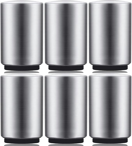 6 Pack Premium Beer Bottle Opener (Silver), Automatic Bottle Openers, Stainless Steel Push Down Beer Opener, No Damage to Bottle Cap, Portable Pop the Top Bottle Opener for Home Bars Camping Party by Swaytail