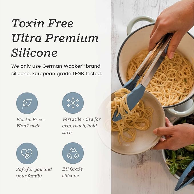 Starpack 'Get a Grip' Silicone Kitchen Tongs for Cooking 12 Inch - BBQ Silicone Tongs for Grill Heat Resistant to 600°F - Stainless Steel Utensils with Non Stick Rubber Tips for Serving Food - Image 6