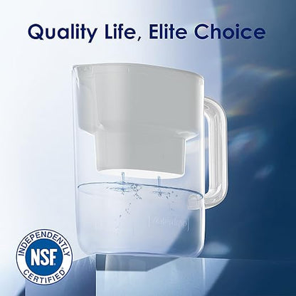 Waterdrop PT-07W Water Filter Pitcher, 10-Cup, NSF Certified, 200-Gallon Long-Life Filter, Improves Coffee & Tea Taste, Reduces PFOA/PFOS and Chlorine, 5X Longer Filter Life, White - Image 3