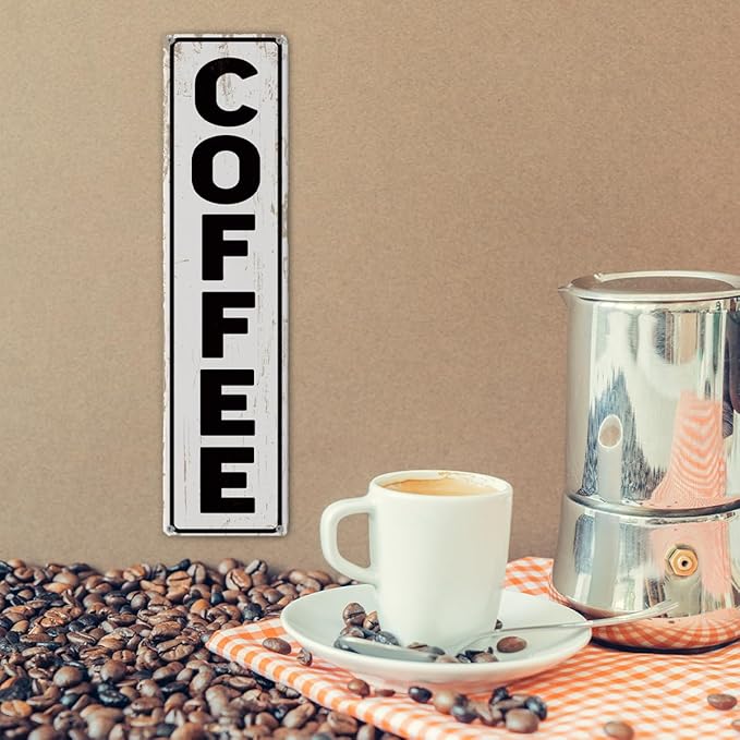 Coffee Wall Art, Retro Metal Tin Sign, Bakery Signs, Vintage Home Decor for Kitchen Bar, Coffee Corner Decoration Accessories, 15.8x4 Inches - Image 6
