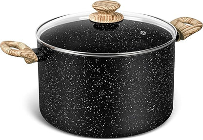 MICHELANGELO 8 Quart Stock Pot with Lid, Nonstick Cooking Pots, 8 Qt Soup Pot with Lid, Large Induction Pots for Cooking, Stockpot with Healthy Coating by Michelangelo