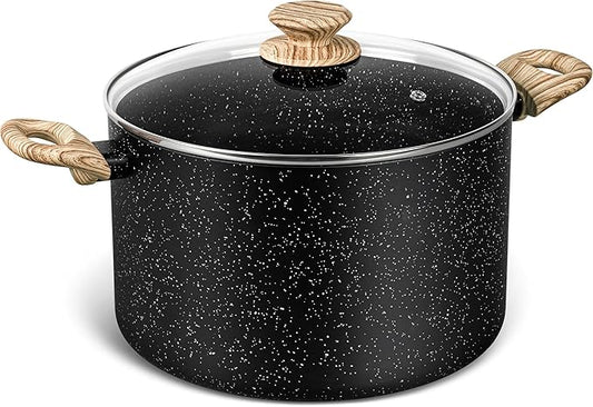 MICHELANGELO 8 Quart Stock Pot with Lid, Nonstick Cooking Pots, 8 Qt Soup Pot with Lid, Large Induction Pots for Cooking, Stockpot with Healthy Coating by Michelangelo