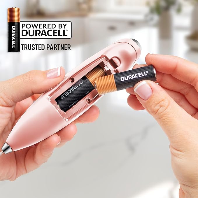 Zulay Kitchen Powerful Milk Frother Wand With 4 AA Duracell Batteries - Ultra Fast Handheld Drink Mixer - Electric Whisk Foam Maker for Coffee, Lattes, Cappuccino, Matcha & Creamer - Pink Salt - Image 6