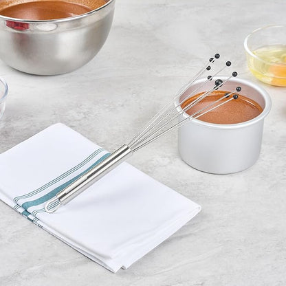 Restaurantware 10.5 in Stainless Steel Ball Whisk with Silicone Tips - German Standard Sauce & Gravy Whisk, Non-Scratch, Dishwasher Safe - Non-Stick Safe Silicone Ball Whisk for Baking - Image 8