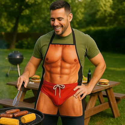 HAKSEN Funny Aprons for Men, Gag Grilling Apron for Men Women Kitchen Cooking Outdoor Party Barbecue