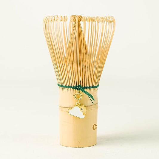 Crafti Matcha Whisk With Removable Whisklet™ Charm | Natural Bamboo | Included Matcha Whisk Charm: Golden Hour SunCloud Whisklet™