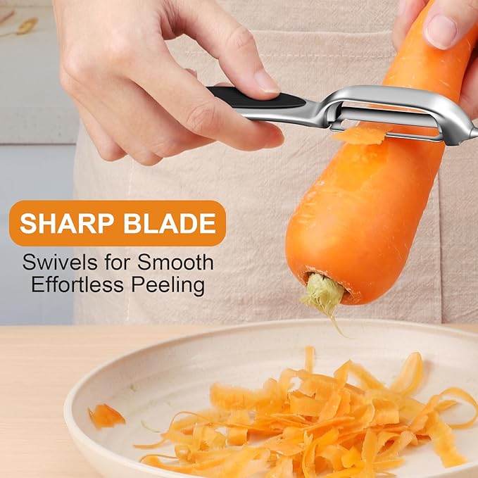 TACGEA Vegetable Peeler for Kitchen, Potato Peelers for Fruit Straight Blade, Durable Non-Slip Handle - Image 6