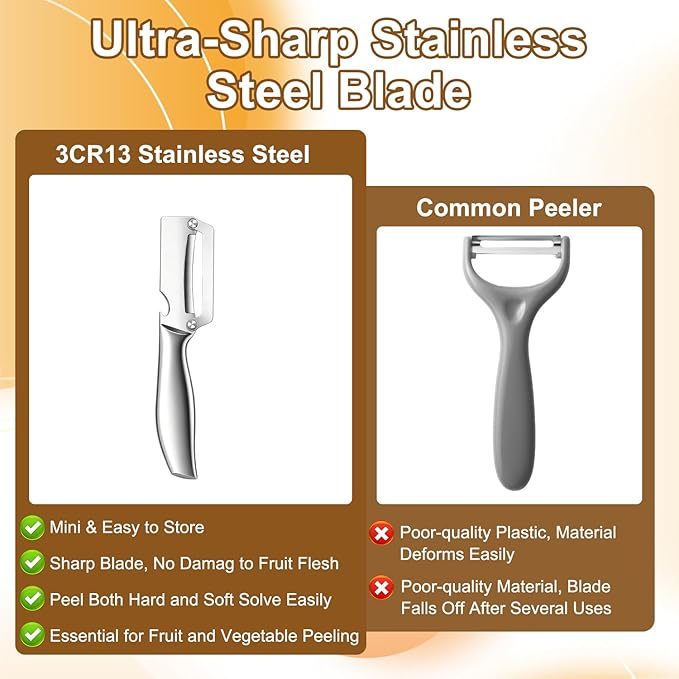 2pcs Multi-Functional Vegetable Peeler for Kitchen,2-In-1 Stainless Steel Kitchen Tool for,stainless steel sharp blade with bottle opener,Suitable for fruits and vegetables - Image 6