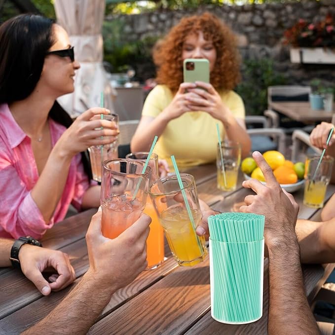 500 Pcs Blue Aqua Coffee Stir Sticks Set Mint Blue Cocktail Straws Coffee Stirrers Holder Acrylic Stir Stick Holder Bar Straws Drink Stirrers for Bar Tea Party Supplies Restaurant Decor 2.7 * 4 Inch - Image 6