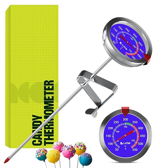 CRAFT911 Candy Thermometer with Pot Clip - Deep Fry Oil Thermometer for Frying and Candle Making (Blue) by Craft911byLIME