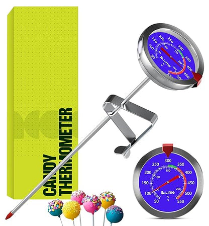 CRAFT911 Candy Thermometer with Pot Clip - Deep Fry Oil Thermometer for Frying and Candle Making (Blue) by Craft911byLIME