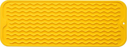 MicoYang Silicone Dish Drying Mat for Multiple Usage,Easy clean,Eco-friendly,Heat-resistant Silicone Mat for Kitchen Counter,Sink,Bar,Bottle,or Cup Yellow M 17 inches x 6 inches by MicoYang