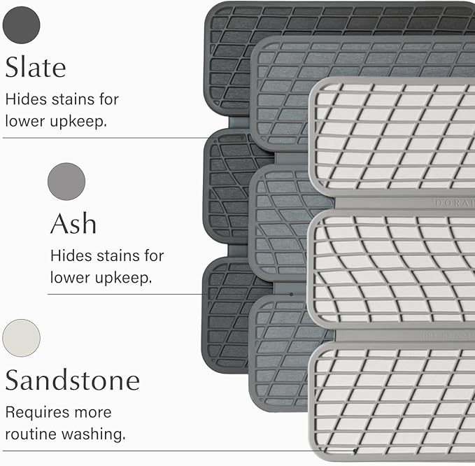 Dorai Home Dish Pad - Collapsable Stone Dish Drying Mat with Diatomaceous Earth for Quick Drying - Ultra Absorbent - Encased in Woven Silicone - Eco-Friendly, Foldable - Large 24.6" x 16.5", Slate - Image 5