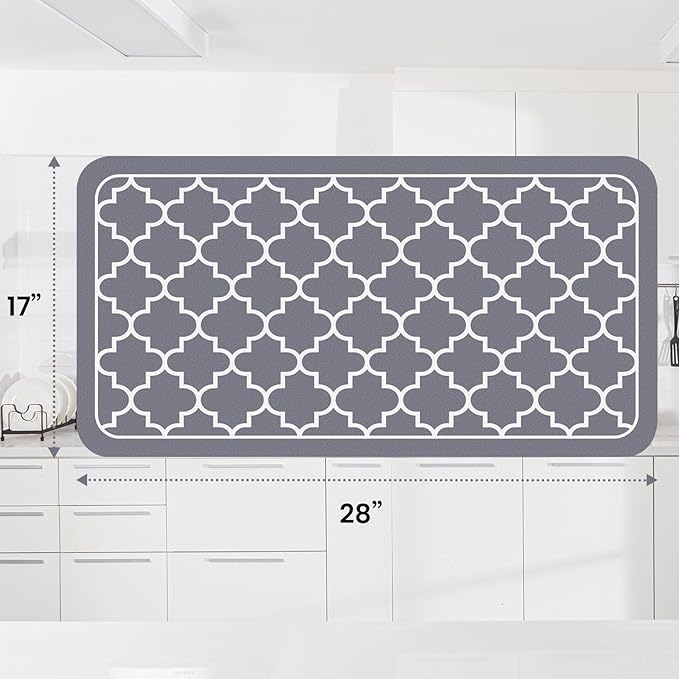WISELIFE Dish Drying Mat Super Absorbent Drying Mat Large Dish Drying Mats for Kitchen Counter Easy Clean Dish Mat Kitchen Drying Mat18"x 28" Stylish Grey - Image 3
