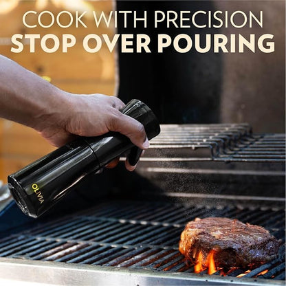FLAIROSOL OLIVIA SIGNATURE Advanced Kitchen Oil Sprayer Technology, Fine Mist & Portion Control, Refillable Glass Cooking Spray Bottle, Anti-Drip & Leakproof, Air Fryer, Salad, BBQ, 200ml(Black) - Image 2