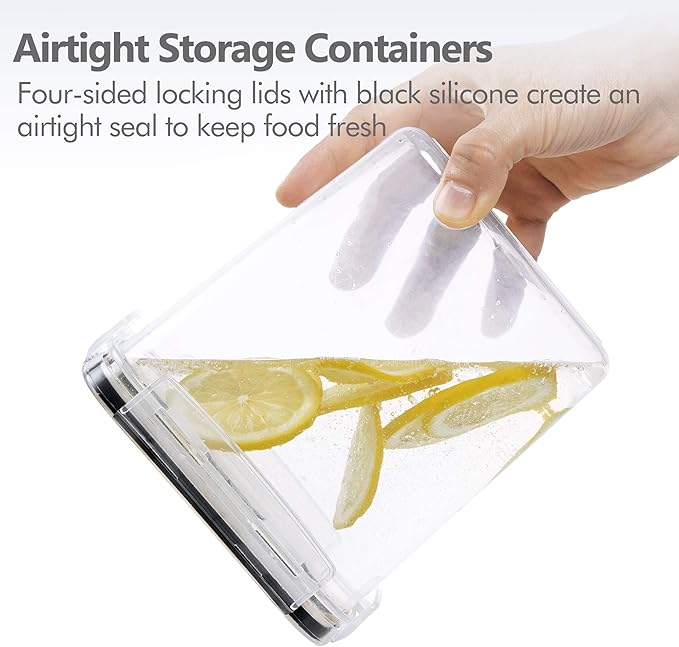 CHEFSTORY Airtight Food Storage Containers Set, 14 PCS Kitchen Storage Containers with Lids for Flour, Sugar and Cereal, Plastic Dry Food Canisters for Pantry Organization and Storage - Image 3
