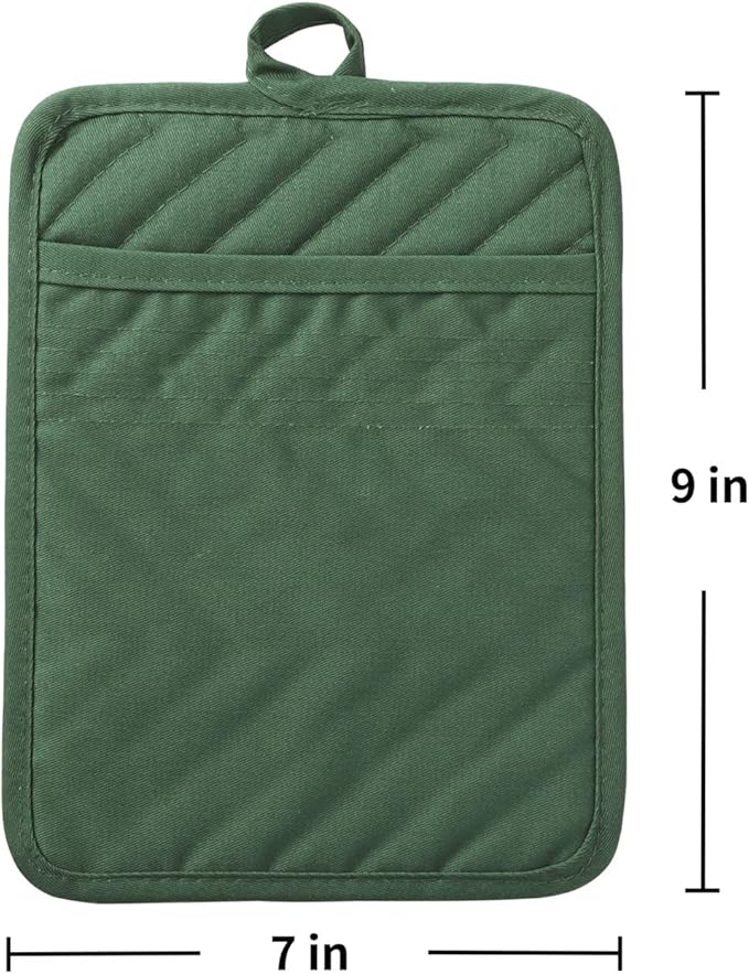 Anyi Pot Holders and Oven Mitts 7" X 9" Heat Resistant Cotton Pocket Pot Holder Set Feature of Non Slip Kitchen Hot Pad Oven Mitts, 3-Pack (Mojave Desert) - Image 7