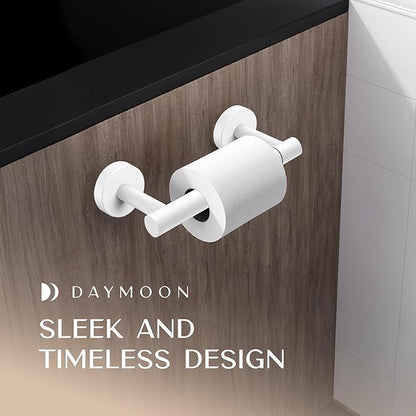 Day Moon™ - Toilet Paper Holder - Modern Roll Holder for Bathroom - 1 Pack - Wall Mount - Classic, White - Image 2