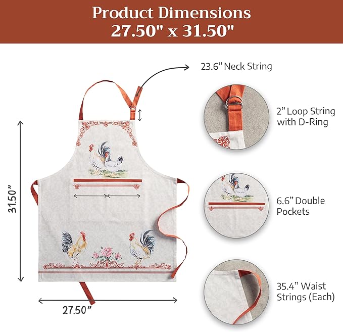 Maison d' Hermine 100% Cotton Apron for women with Pocket Kitchen Chef Apron for Men Cooking Mothers Day Gifts - Image 7