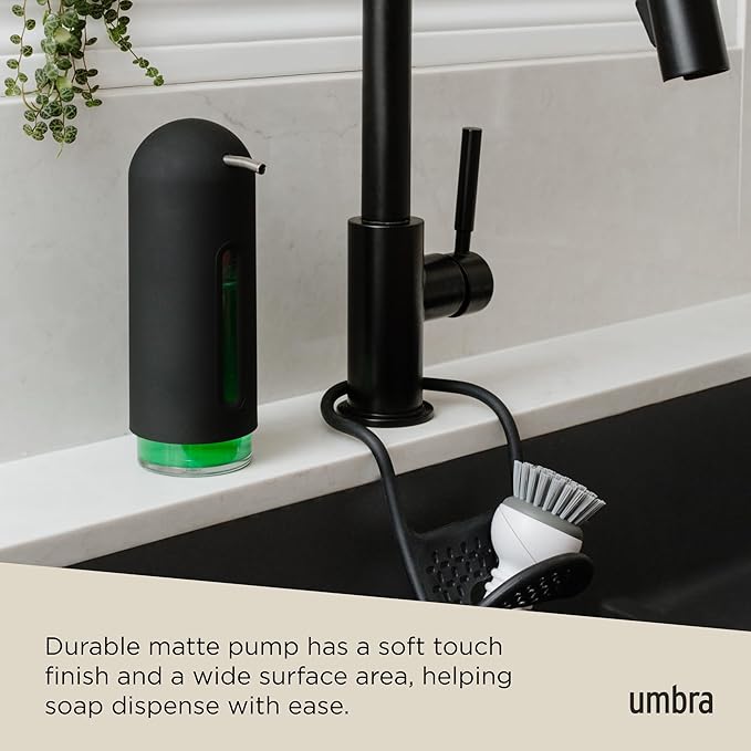 Umbra Penguin 12 oz (355 ml) Soap Pump, Kitchen Soap Dispenser, Also Works with Hand Sanitizer, Black - Image 4