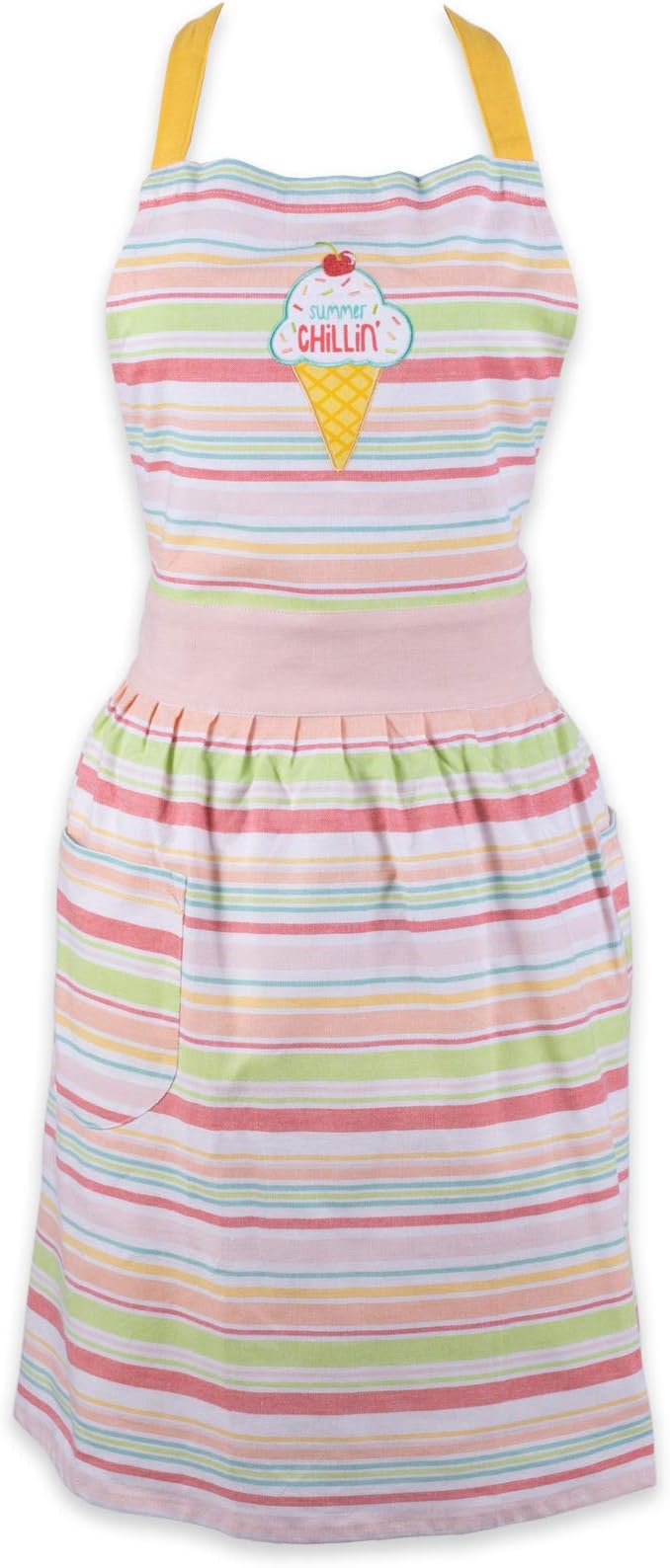 DII Women's Spring & Summer Apron Collection Adjustable, Two Large Pockets & Extra Long Ties, One Size Fits Most