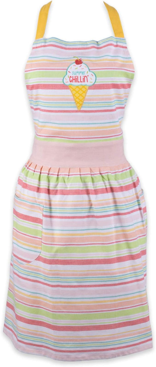 DII Women's Spring & Summer Apron Collection Adjustable, Two Large Pockets & Extra Long Ties, One Size Fits Most