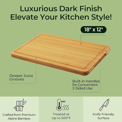Keechee Kitchen Essentials Natural Bamboo Cutting Board XL With Durable, Knife-Friendly Surface & Deep Juice Groove – Perfect For BBQ(Pre Oiled, Natural) - Image 3