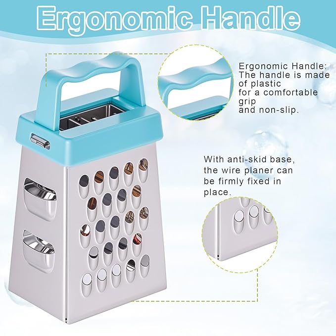 12 Pcs Mini Cheese Grater Stainless Steel Box Grater Professional Fine Coarse Handheld Slicer with 4 Sides Small Lemon Safe Zester Shredder for Kitchen Ginger Vegetable Potatoes Food - Image 7