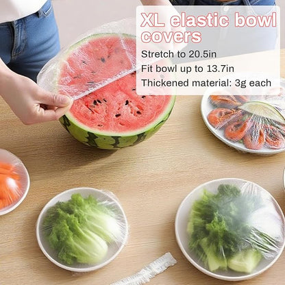 MAQIHAN 300 Bowl Covers Bread Proofing - Extra Large Plastic Wrap for Food Sourdough Bread Baking Rising Elastic Reusable Plate Covers Outdoor Food Fresh Keeping Bags Shower Cap Hair Deep Conditioning - Image 3