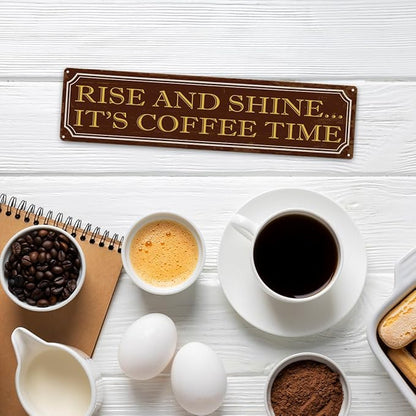 Coffee Time Metal Tin Signs, Coffees Lover Home Decor for Kitchen Bedroom Dining Room, Farmhouse Cafe Decors, Decorative Metal Wall Signs 15.8x4 Inches - Image 5