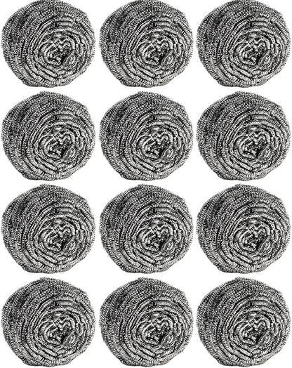 12Pcs Steel Wool Scrubber Pads for Cleaning Dishes, Pans, Pots, Ovens, Grills, Sinks - Stainless Steel Scrubbers for Kitchen, 12 Pack by Carrie+Joe