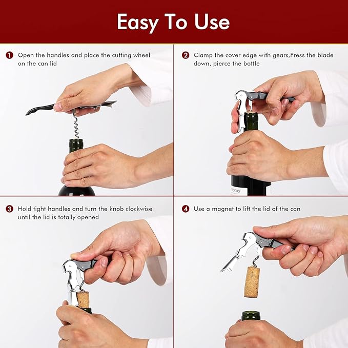 Kit-Home Professional Waiter Corkscrew Wine Openers Set (50 PCS),Upgraded with Heavy Duty Stainless Steel Hinges Wine Key for Restaurant Waiters, Sommelier, Bartenders - Image 7
