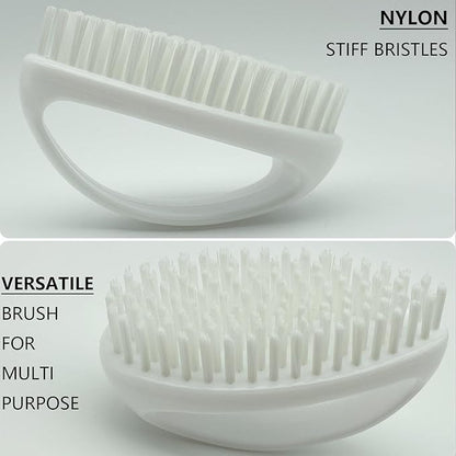 GKETN Scrub Brush for Cleaning Scrubbing Heavy Duty Stiff Nylon Bristles Cleaning Brush Multi-Purpose, White & Small Size