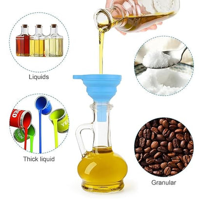 3PCS Silicone Funnel Set, Flexible Rubber Kitchen Funnels for Filling Bottles, Small Medium Large Food Grade Funnel for Essential Oils, Spices, Powder, Cooking, Liquid, Perfume, Flask - Image 8