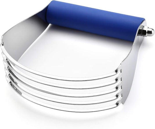 Spring Chef Large Dough Blender For Baking, Stainless Steel Puff Pastry Cutter Tool with Sharp & Thick Blades, Dishwasher Safe Dough Cutter Tool, Manual Pastry Blender for Easy Mixing - Sapphire by SpringChef