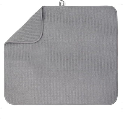 Bellemain XL Dish Mat Microfiber Dish Drying Mat, Super absorbent (Grey, 16" x 18") by Bellemain
