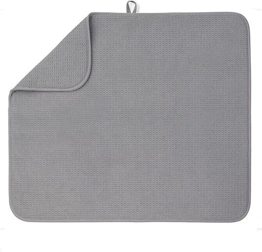 Bellemain XL Dish Mat Microfiber Dish Drying Mat, Super absorbent (Grey, 16" x 18") by Bellemain