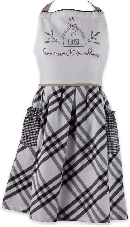 DII Home Sweet Farmhouse Kitchen Collection, Apron, Black