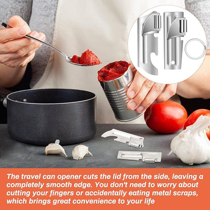 12 Pieces Military Style Can Openers with Key Rings, Anglecai P-51 and P-57 Camping Can Openers Stainless Steel Army Survival Can Opener Portable for Traveling