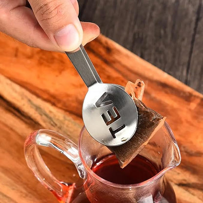 2Pcs Gold & 2Pcs Silver Tea Bag Squeezer, Stainless Steel Clip On Strainer, Tea Spoon Tongs For Loose Tea Ice Sugar Cubes, Tea Bag Holder Tea Accessories For Tea Drinkers