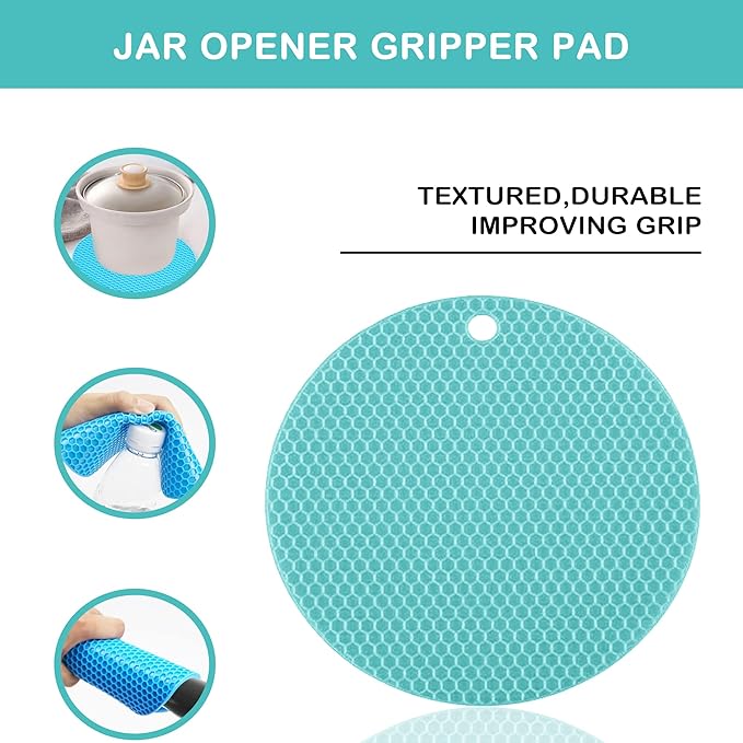 Jar Opener for Weak Hands, Seniors with Arthritis, 5 in 1 Multi Function Bottle Opener Lid Opener For Arthritic Hands with Non Slip Rubber Jar opener Gripper Pad(blue) - Image 5