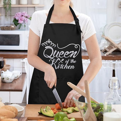 Funny Aprons for Women with Pockets, Kitchen Cooking Grilling Bbq Cute Chef Apron, Mothers Day Birthday Gifts for Women - Image 2