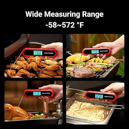Professional 3X Faster 0.5sec Instant Read Meat Thermometer Digital, High Accuracy ±0.5°F, IP67 Waterproof, Auto Wake/Sleep & Rotate Display, NSF & NIST Certified, Backlight Fry Oil Candy Thermometer - Image 6