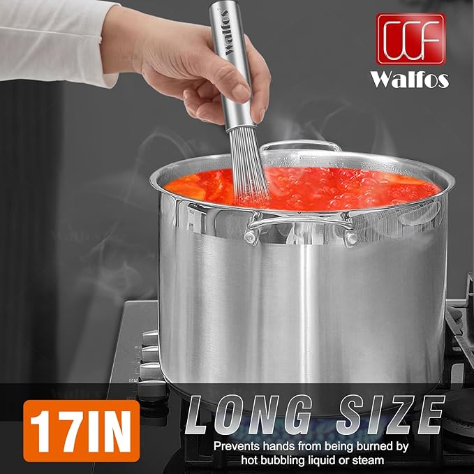 Walfos Whisk,17in Large Whisks, Heavy Duty Stainless Steel Wire Whisk Ideal For Beating Eggs, Blending Sauces, Mixing Batter. - Image 5